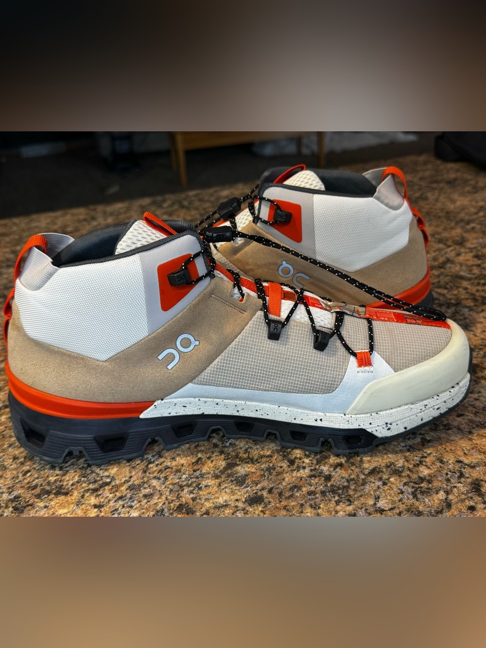 On Cloud Cloudtrax Ivory Chai Orange Outdoor Camping Hiking Boots Men's Size 12